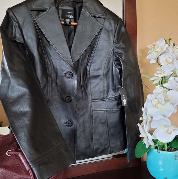 Vintage Leather Blazer Jacket - Picture 2 of 6